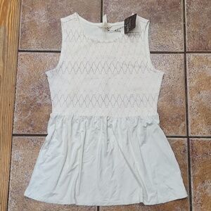 Matilda Jane off white peplum top women's size small NWT